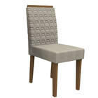 Kit 02 Cadeiras De Jantar Jasmin Veludo Linho Tl13 Pés Imbuia