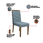 Kit 02 Cadeiras De Jantar Lais Animalle Azul Wd26 Pés Imbuia