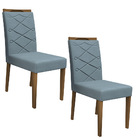 Kit 02 Cadeiras De Jantar Lais Animalle Azul Wd26 Pés Imbuia