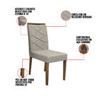 Kit 02 Cadeiras De Jantar Lais Animalle Marfim Wd25 Pés Ypê -