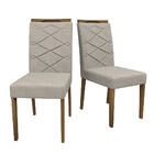 Kit 02 Cadeiras De Jantar Lais Animalle Marfim Wd25 Pés Ypê -