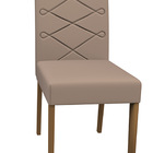 Kit 02 Cadeiras De Jantar Lais Camurça Marrom Lux Pés Imbuia