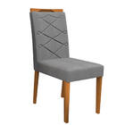 Kit 02 Cadeiras De Jantar Lais Linho Cinza Ln02 Pés Ypê - D'r