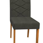 Kit 02 Cadeiras De Jantar Lais Linho Cinza Ln03 Pés Ypê - D'r