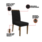 Kit 02 Cadeiras De Jantar Lais Veludo Preto Vl07 Pés Imbuia -