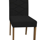 Kit 02 Cadeiras De Jantar Lais Veludo Preto Vl07 Pés Imbuia -