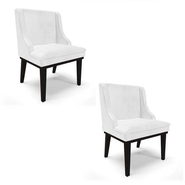 Kit 02 Cadeiras De Jantar Liz Corano Base Fixa Madeira Preto