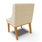 Kit 02 Cadeiras De Jantar Liz Corino Bege Base Fixa Madeira C