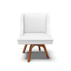 Kit 02 Cadeiras De Jantar Liz Corino Branco Base Giratória De