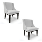 Kit 02 Cadeiras De Jantar Liz Linho Base Fixa Madeira Preto D