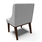 Kit 02 Cadeiras De Jantar Liz Linho Base Fixa Madeira Tabaco