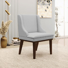 Kit 02 Cadeiras De Jantar Liz Linho Cinza A05 Base Fixa Madei