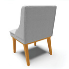 Kit 02 Cadeiras De Jantar Liz Linho Cinza A05 Base Fixa Madei