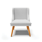 Kit 02 Cadeiras De Jantar Liz Linho Cinza A05 Pés Palito Cast