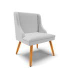 Kit 02 Cadeiras De Jantar Liz Linho Cinza A05 Pés Palito Cast