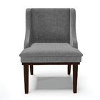 Kit 02 Cadeiras De Jantar Liz Linho Grafite A26 Base Fixa Mad