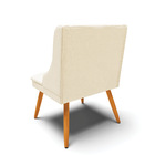 Kit 02 Cadeiras De Jantar Liz Linho Grosso Bege A19 Pés Palit