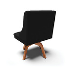 Kit 02 Cadeiras De Jantar Liz Linho Preto A79 Base Madeira Mm