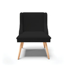 Kit 02 Cadeiras De Jantar Liz Linho Preto A79 Pés Palito Natu