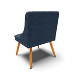 Kit 02 Cadeiras De Jantar Liz Suede Azul Marinho Pés Palito C