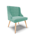 Kit 02 Cadeiras De Jantar Liz Suede Azul Turquesa Pés Palito