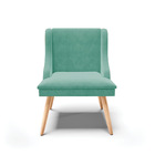 Kit 02 Cadeiras De Jantar Liz Suede Azul Turquesa Pés Palito