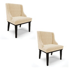 Kit 02 Cadeiras De Jantar Liz Suede Base Fixa Madeira Preto D