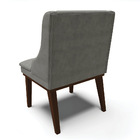 Kit 02 Cadeiras De Jantar Liz Suede Base Fixa Madeira Tabaco