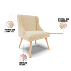 Kit 02 Cadeiras De Jantar Liz Suede Bege Pés Palito Natural D