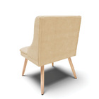 Kit 02 Cadeiras De Jantar Liz Suede Bege Pés Palito Natural D