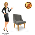 Kit 02 Cadeiras De Jantar Liz Suede Grafite Base Fixa Madeira