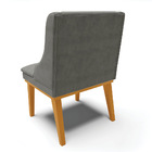 Kit 02 Cadeiras De Jantar Liz Suede Grafite Base Fixa Madeira