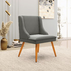 Kit 02 Cadeiras De Jantar Liz Suede Grafite Pés Palito Castan