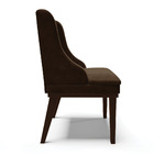 Kit 02 Cadeiras De Jantar Liz Suede Marrom Base Fixa Madeira