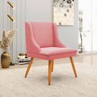 Kit 02 Cadeiras De Jantar Liz Suede Rosê Pés Palito Castanho