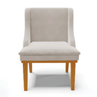 Kit 02 Cadeiras De Jantar Liz Veludo Base Fixa Madeira Castan