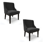 Kit 02 Cadeiras De Jantar Liz Veludo Base Fixa Madeira Preto