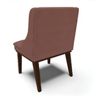 Kit 02 Cadeiras De Jantar Liz Veludo Base Fixa Madeira Tabaco