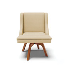 Kit 02 Cadeiras De Jantar Liz Veludo Off White A129 Base Gira