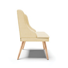 Kit 02 Cadeiras De Jantar Liz Veludo Off White A129 Pés Palit