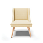 Kit 02 Cadeiras De Jantar Liz Veludo Off White A129 Pés Palit