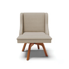 Kit 02 Cadeiras De Jantar Liz Veludo Prata A130 Base Giratóri