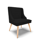 Kit 02 Cadeiras De Jantar Liz Veludo Preto A81 Pés Palito Nat