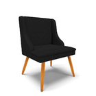 Kit 02 Cadeiras De Jantar Liz Veludo Preto Luxo A81 Pés Palit