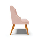 Kit 02 Cadeiras De Jantar Liz Veludo Rosê Pés Palito Castanho