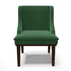 Kit 02 Cadeiras De Jantar Liz Veludo Verde Base Fixa Madeira