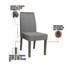 Kit 02 Cadeiras De Jantar Mayte Linho Cinza Ln02 Pés Imbuia -