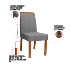 Kit 02 Cadeiras De Jantar Mayte Linho Cinza Ln02 Pés Ypê - D'