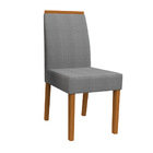 Kit 02 Cadeiras De Jantar Mayte Linho Cinza Ln02 Pés Ypê - D'