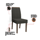 Kit 02 Cadeiras De Jantar Mayte Linho Cinza Ln03 Pés Imbuia -